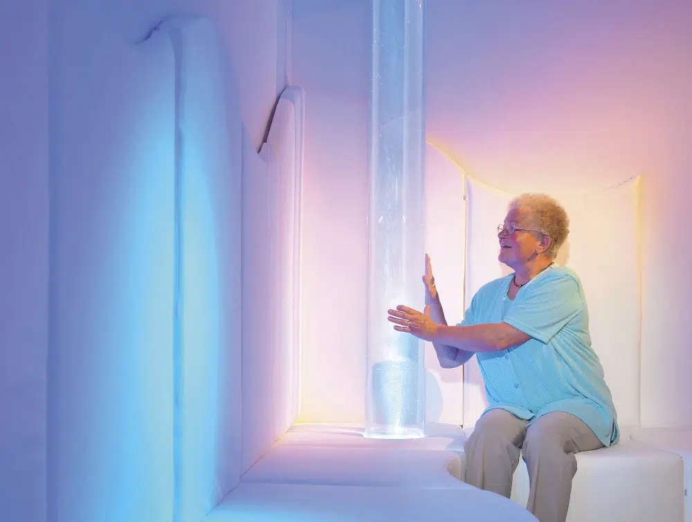 example of a Snoezelen Room for therapy with elderly affected with Alzheimer